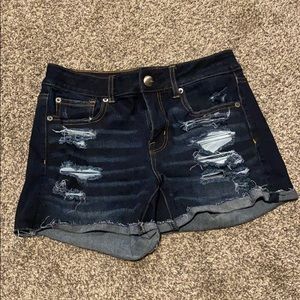 Hi-rise dark wash American Eagle shorts